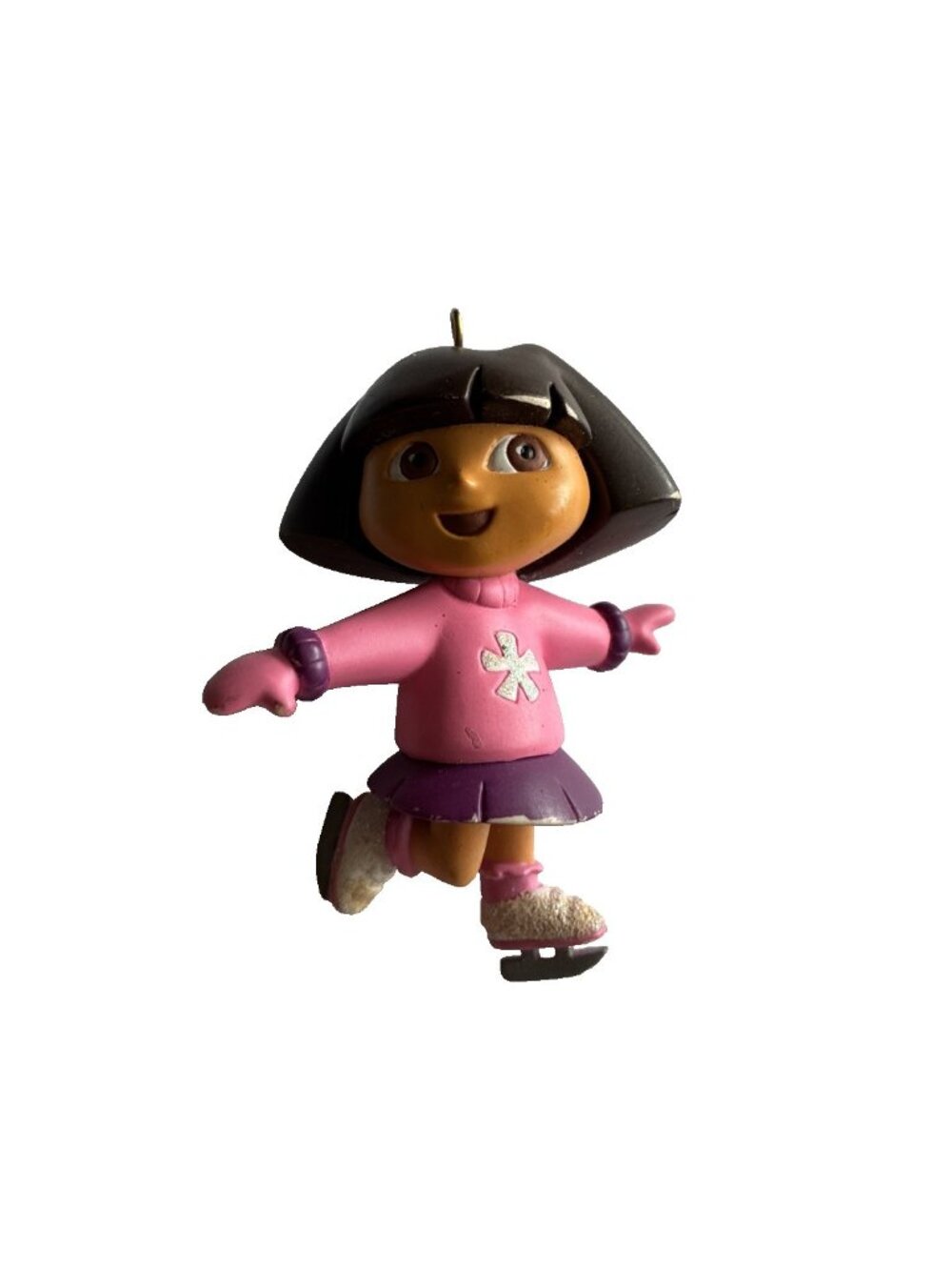 Dora The Explorer Ice Skating Christmas Ornament 2005 Viacom Hanging Figure